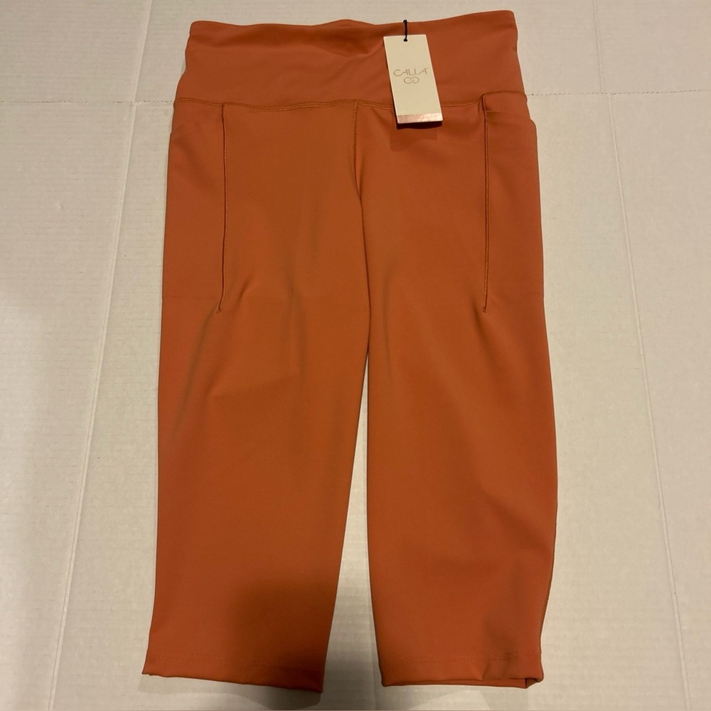CALIA  Women’s Size S PowerMove High Rise Knee Crop Tights -Apricot Aura